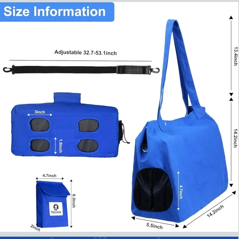 Cat Pouch Carrier Backpack - Blue Size M Soft Hand-Free Adjustable Harness NWOT